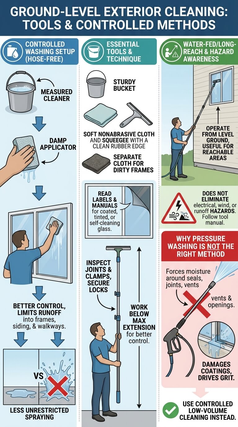 Tools for Ground-Level Exterior Cleaning