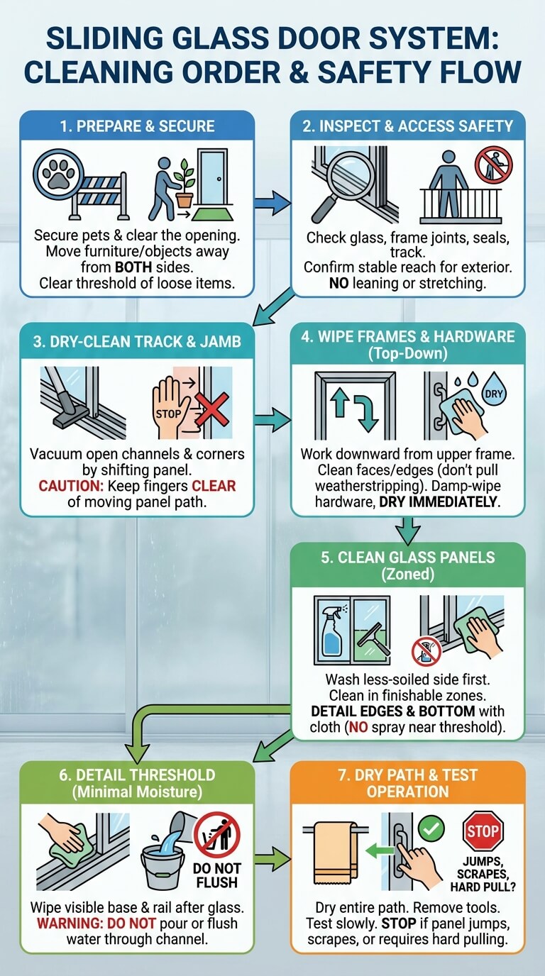 Cleaning Order for a Sliding Glass Door System