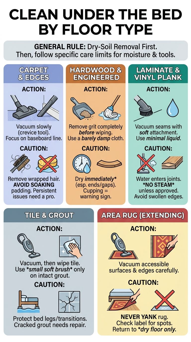 Clean Under the Bed by Floor Type