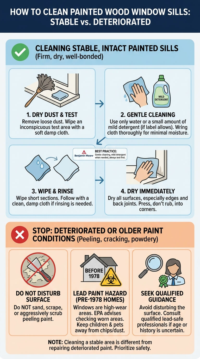 How to Clean Painted Wood Window Sills
