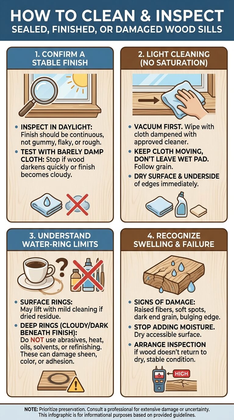 How to Clean Sealed, Finished, or Damaged Wood Sills