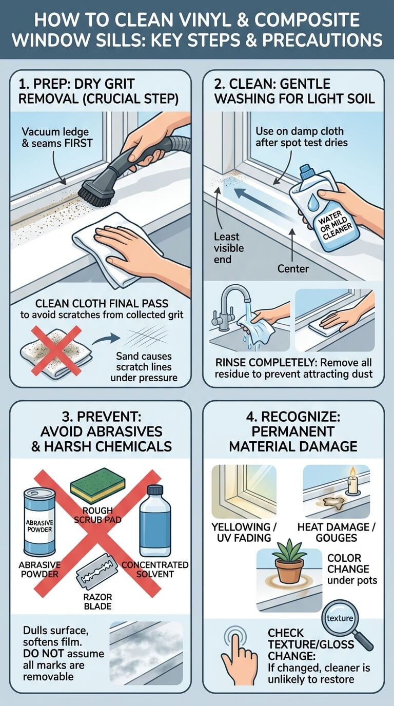 How to Clean Vinyl and Composite Window Sills