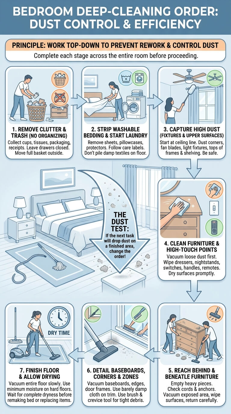 Deep-Cleaning Order for the Whole Bedroom