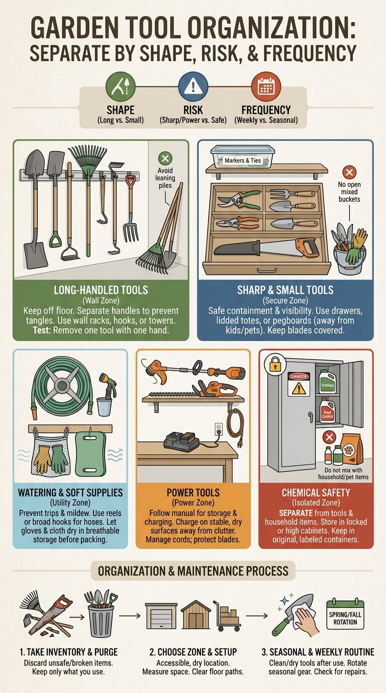 How to Organize Garden Tools in a Garage or Shed