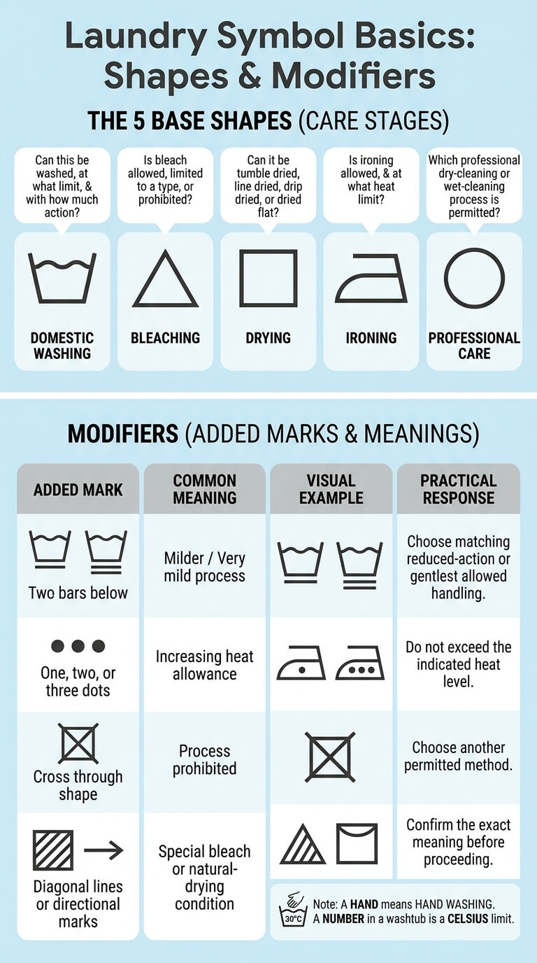 The Basic Shape Language of Laundry Symbols
