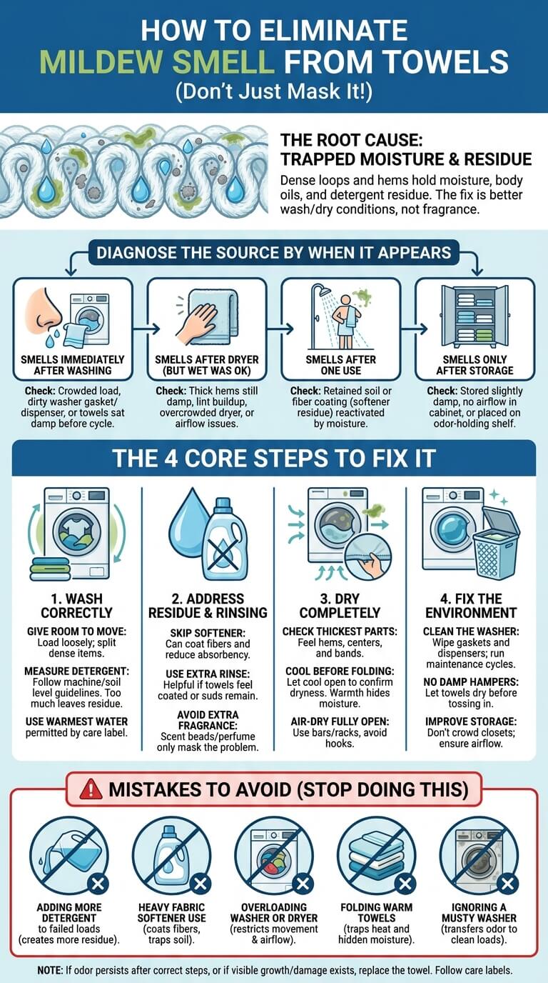How to Remove Mildew Smell from Towels