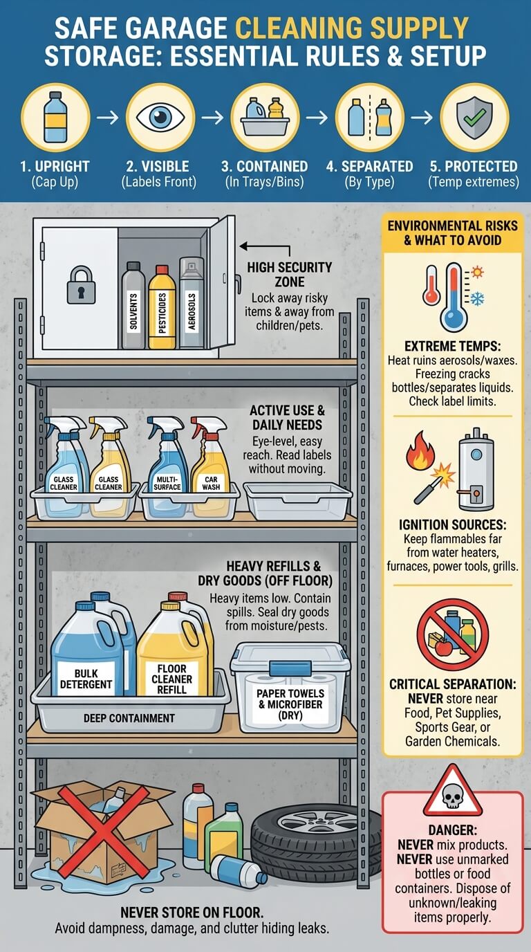 How to Store Cleaning Supplies in Garage