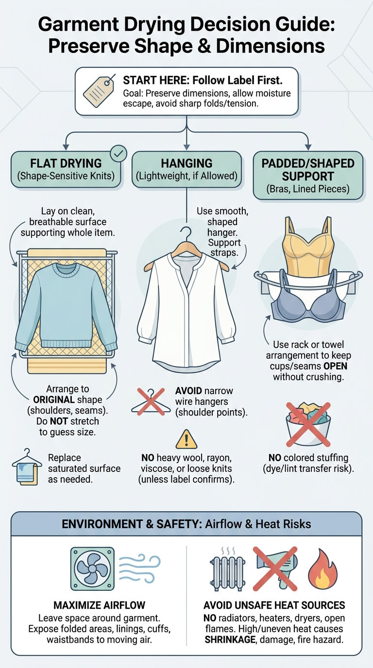 Flat Drying, Hanging, or Reshaping Decision Guide
