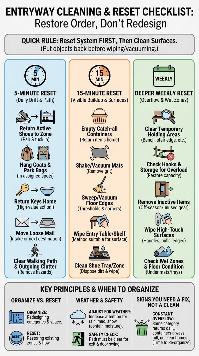 Entryway Cleaning Checklist: Daily and Weekly Reset