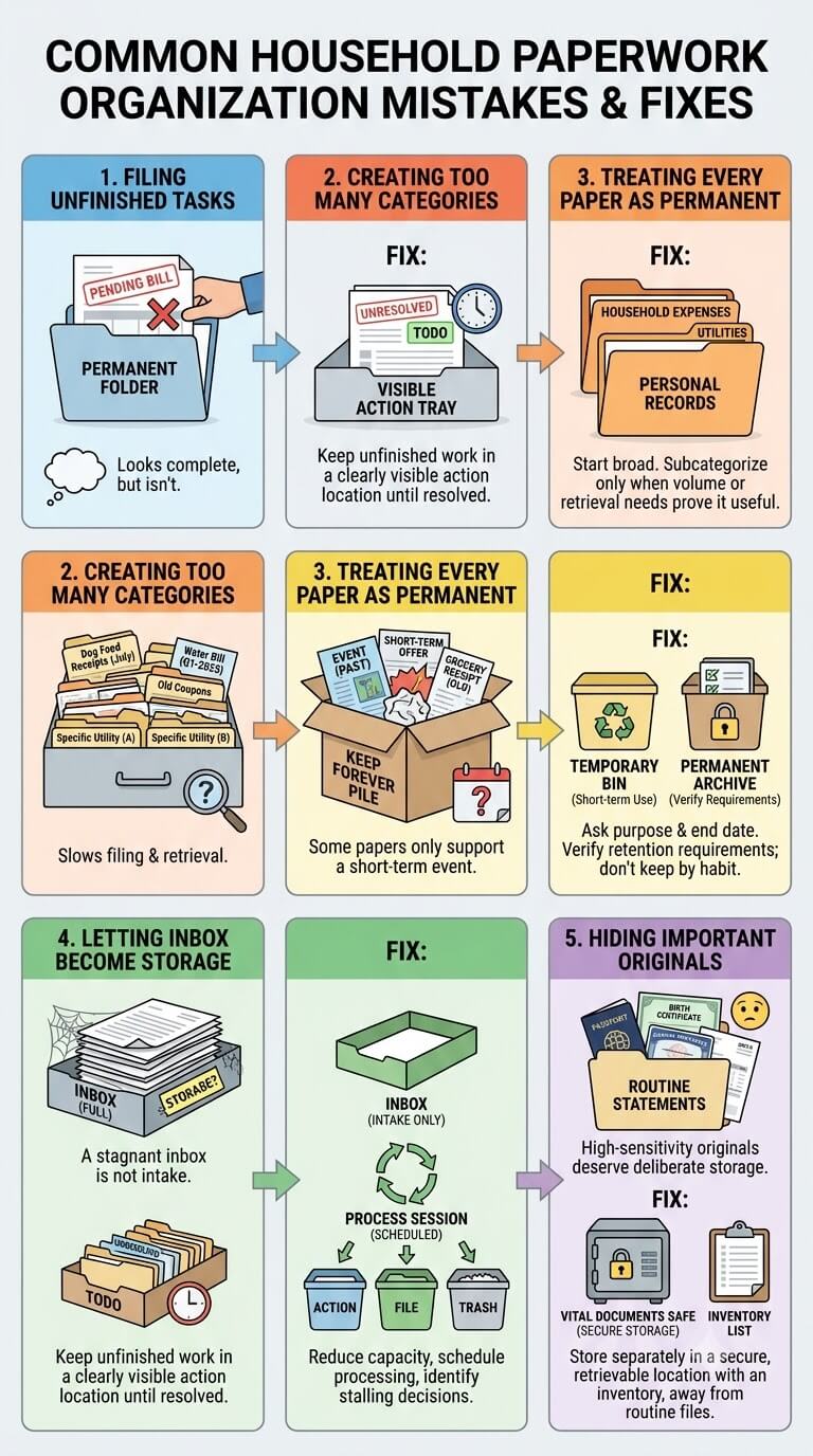 Common Household Paperwork Organization Mistakes