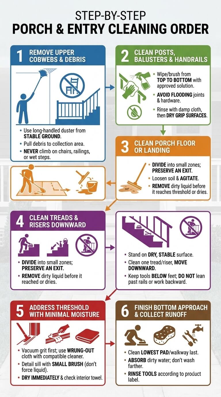 Step-by-Step Porch and Entry Cleaning Order