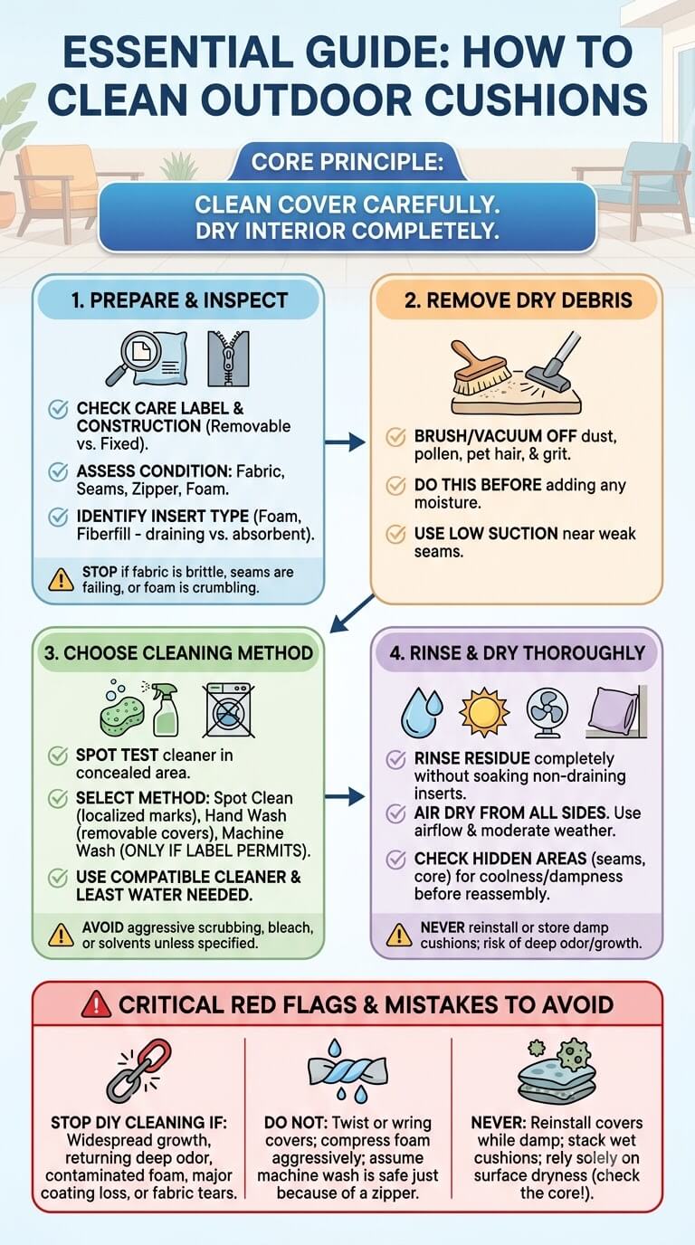 How to Clean Outdoor Cushions Safely