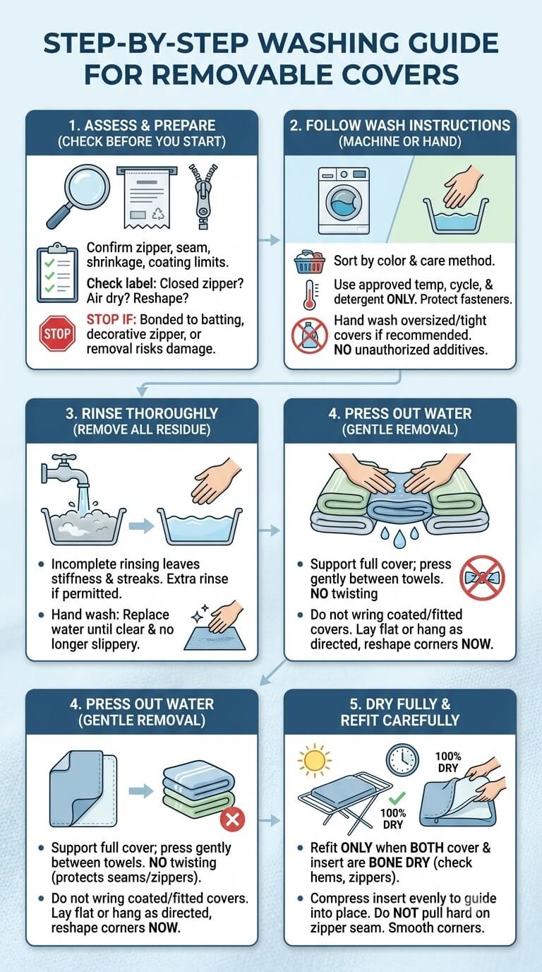 Step-by-Step Washing for Removable Covers