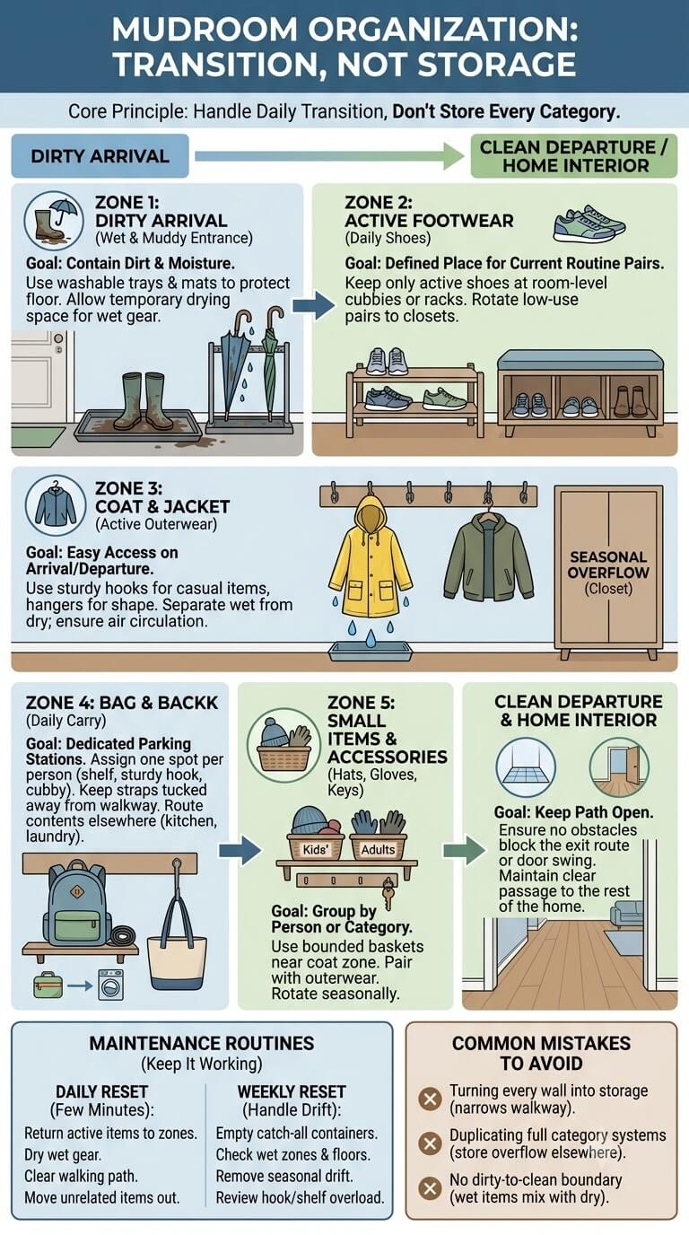 How to Organize a Mudroom: Practical Zone-by-Zone Guide