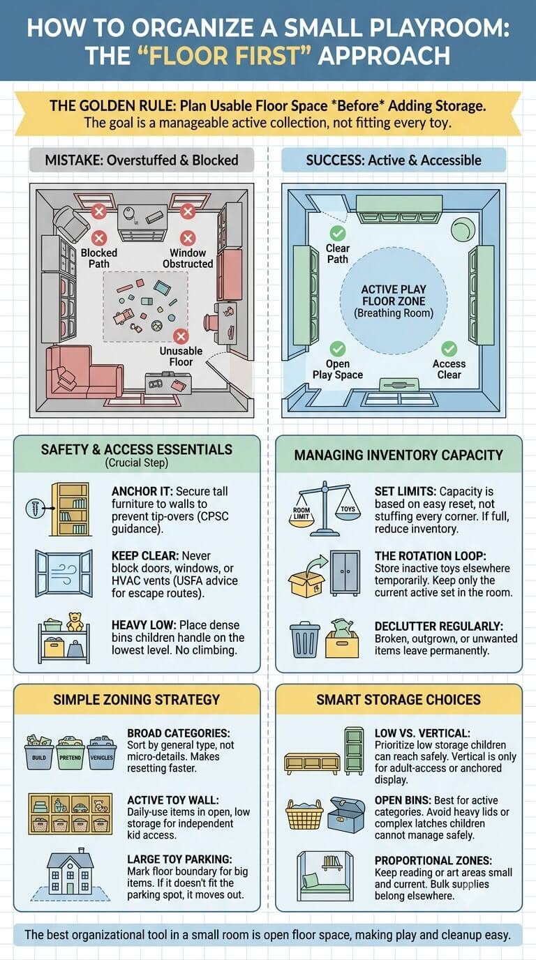 How to Organize a Small Playroom: Layout & Storage
