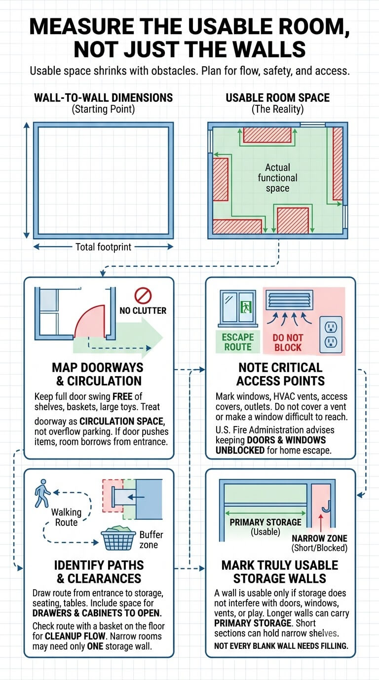 Measure the Usable Room, Not Just the Walls