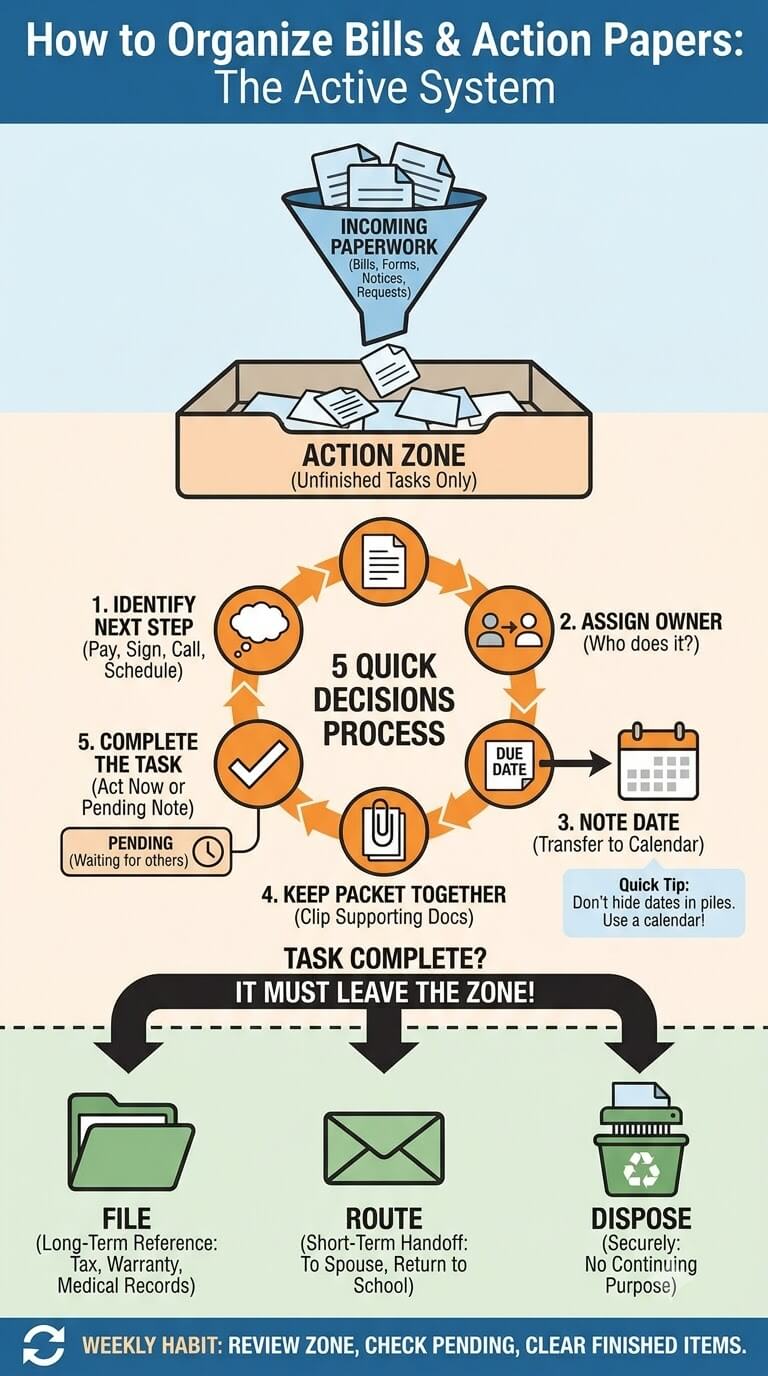 how to organize bills and paperwork