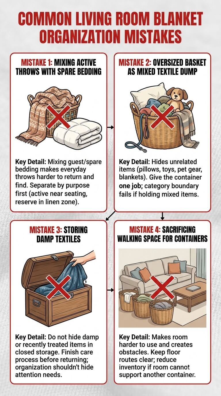 Common Living Room Blanket Organization Mistakes