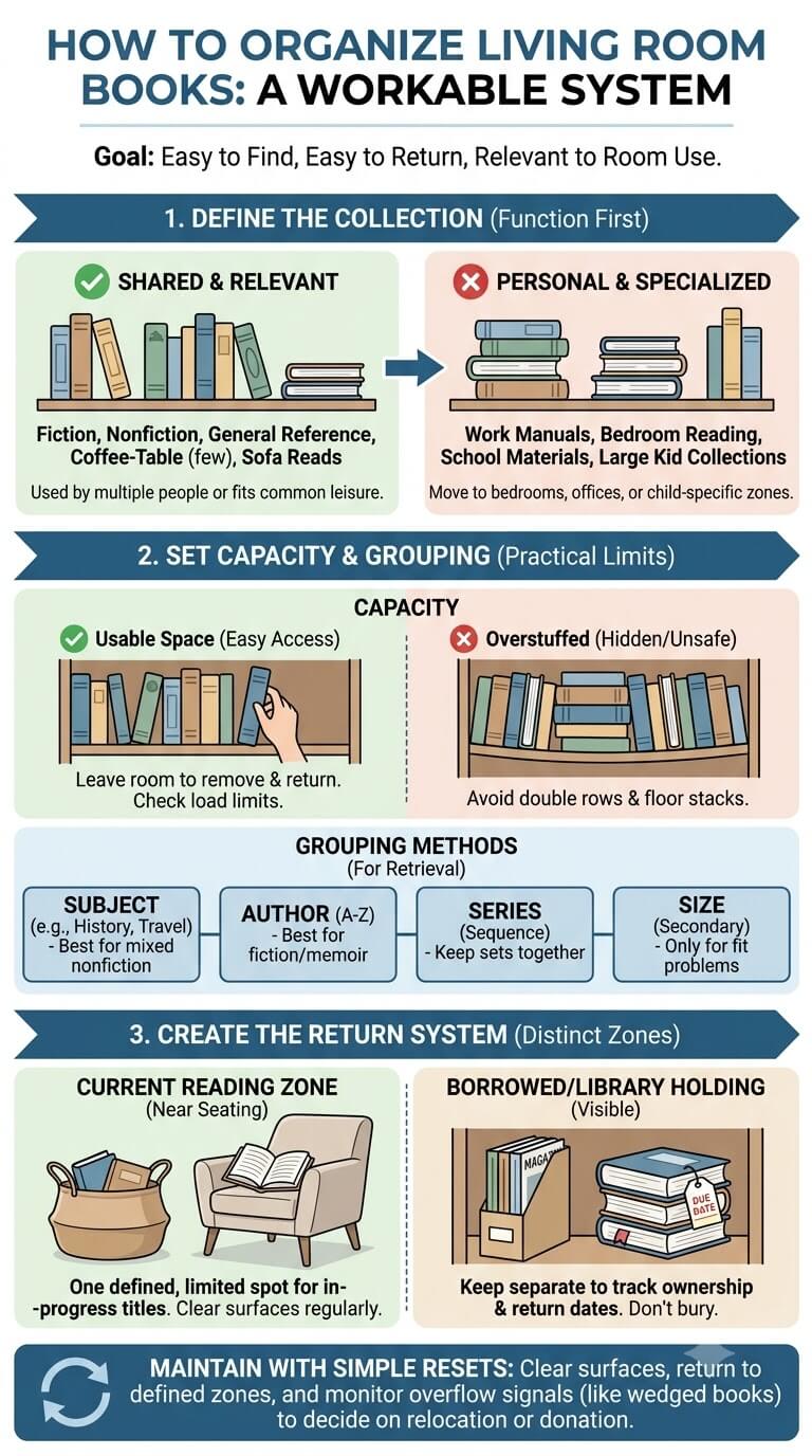 How to Organize Books in the Living Room