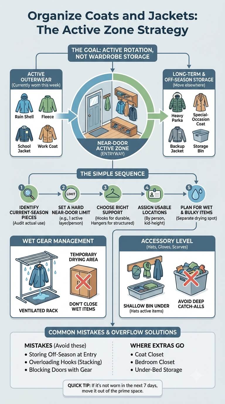How to Organize Coats and Jackets | Home Clean Secrets