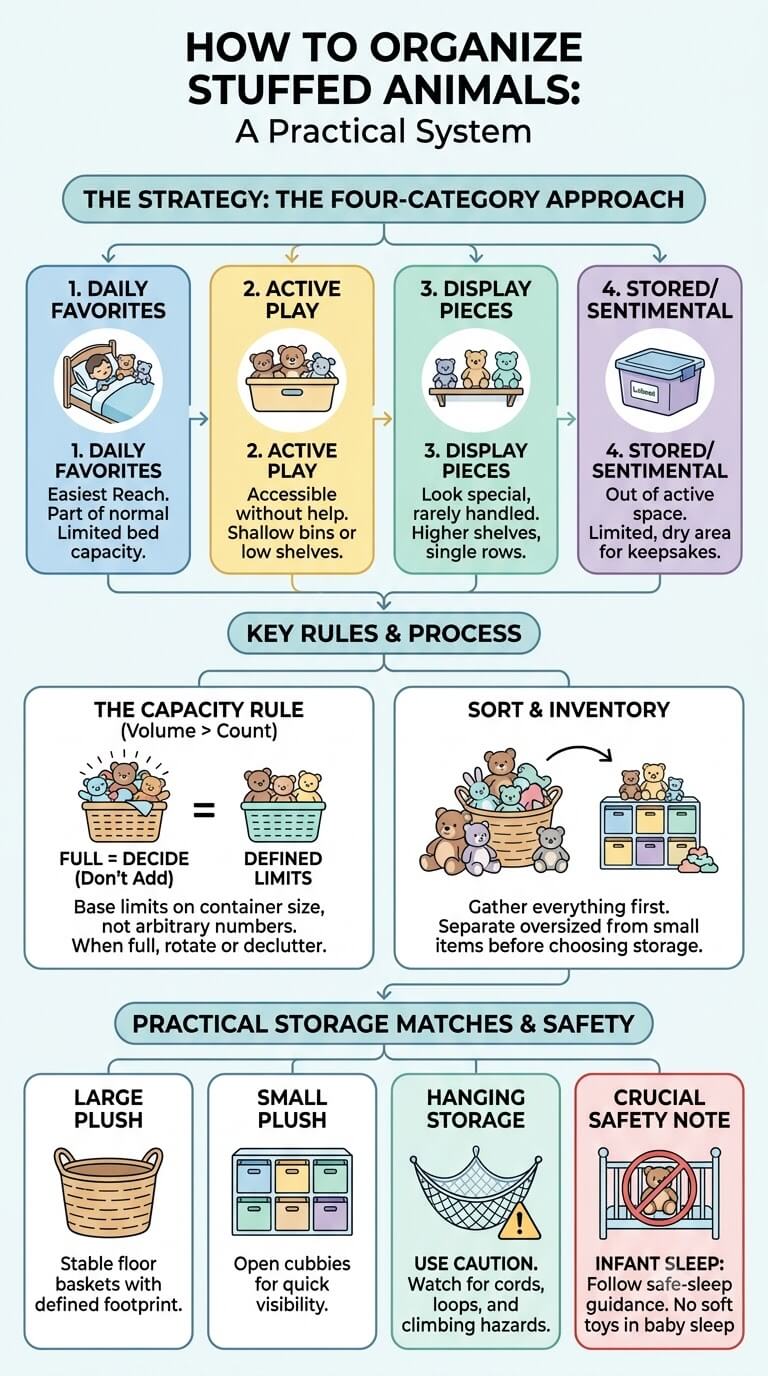 How to Organize Stuffed Animals